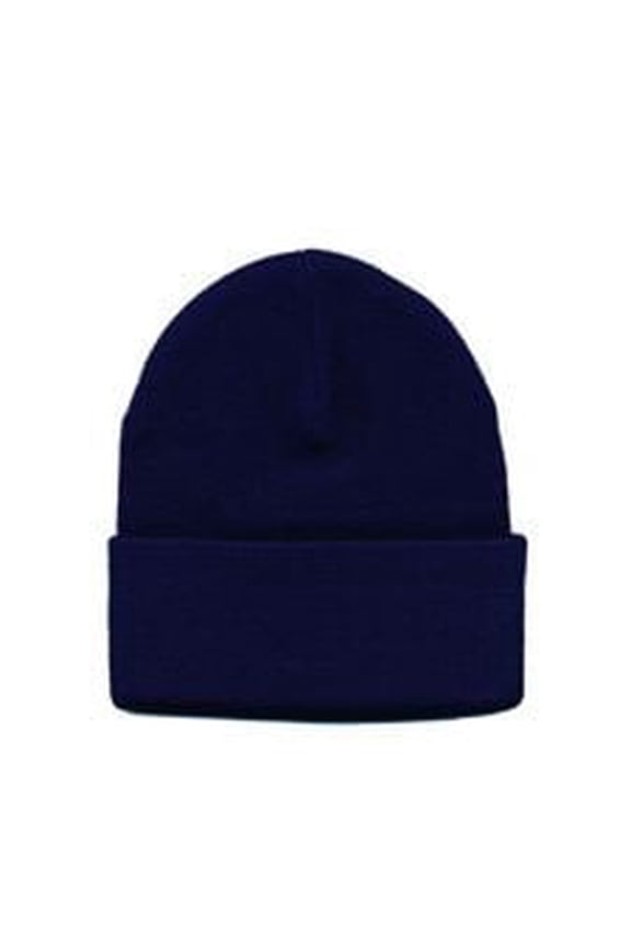 Blank Beanie Watch Cap - Acrylic Knit, One Size, Navy
