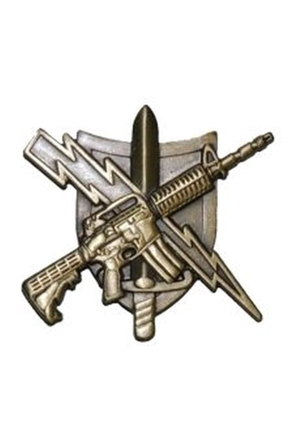CENTER MASS® Qualification Pin – 1.25" Antique Gold Finish, Uniform Accessory