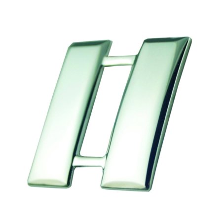 Hero’s Pride Captain Insignia – Smooth Silver Finish, Clutch Back, 1" High, Set of 2