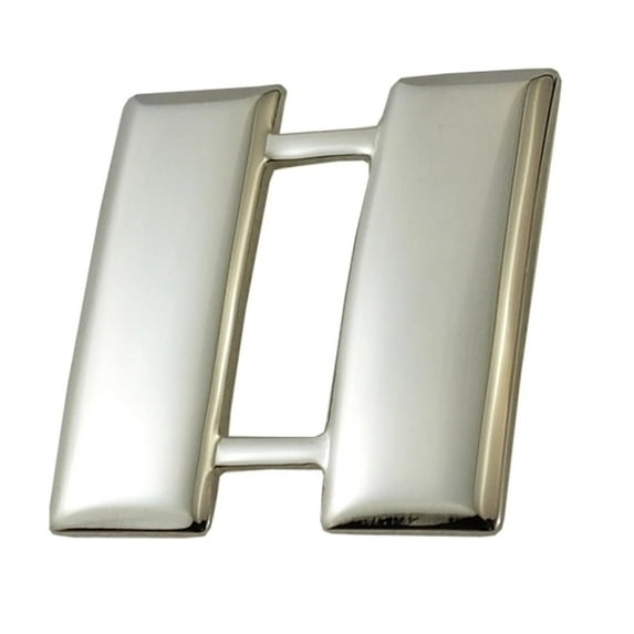 Hero’s Pride Captain Insignia – Smooth Silver Finish, Pin & Safety Catch, 1" High, Set of 2