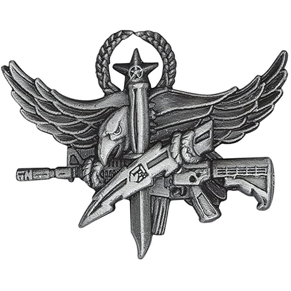 Hero’s Pride Center Mass® SWAT Operator Insignia Pin, 1.5" x 1", Clutch Back, Antique Silver Finish, Master Rank