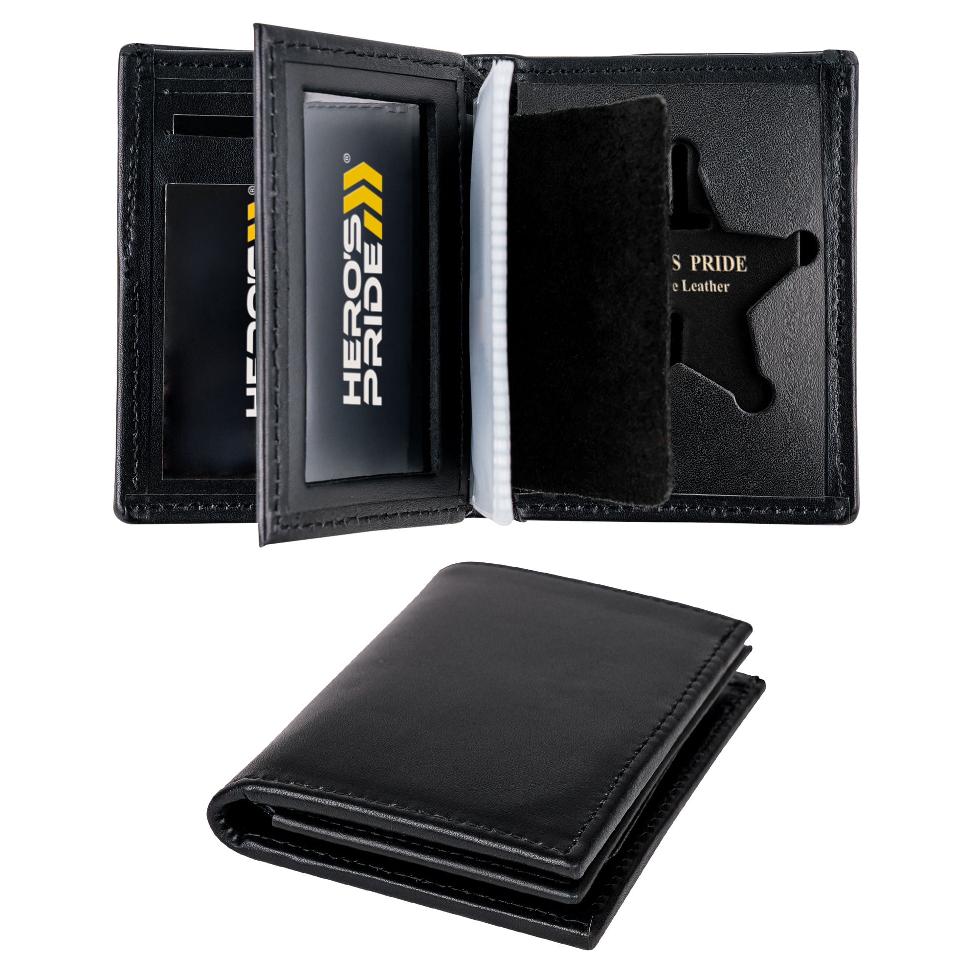 Hero's Pride Deluxe Bi-Fold ID Wallet – Fits Oval Badge, Traditional