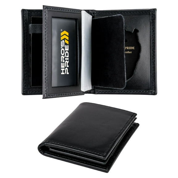 Hero's Pride Deluxe Bi-Fold ID Wallet – Fits Shield Badge, 1-7/8" x 3"