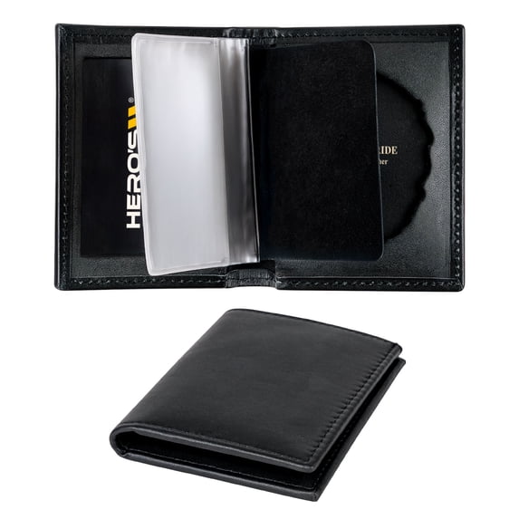 Hero’s Pride Deluxe Bi-Fold Wallet with Recessed Cutout – Fits Eagle with Flags Badge 2-1/4 x 3"