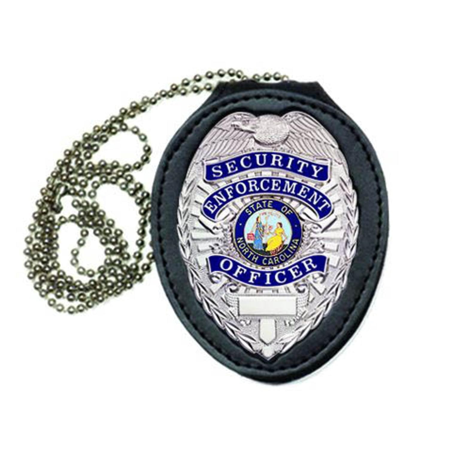 Hero's Pride Deluxe Teardrop Badge Holder with Recessed Cutout – Oval Traditional, Leather