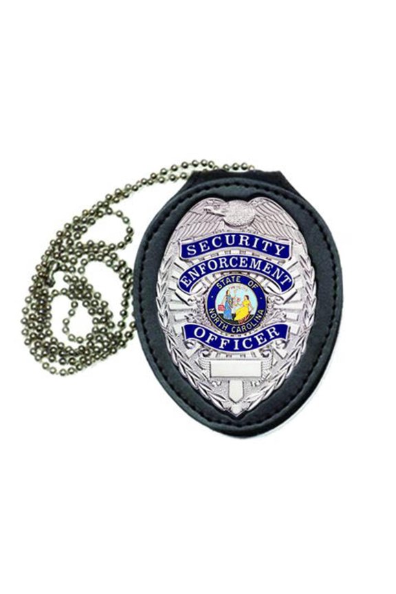 Deluxe Teardrop Badge Holder with Recessed Cutout – Oval Traditional, Leather