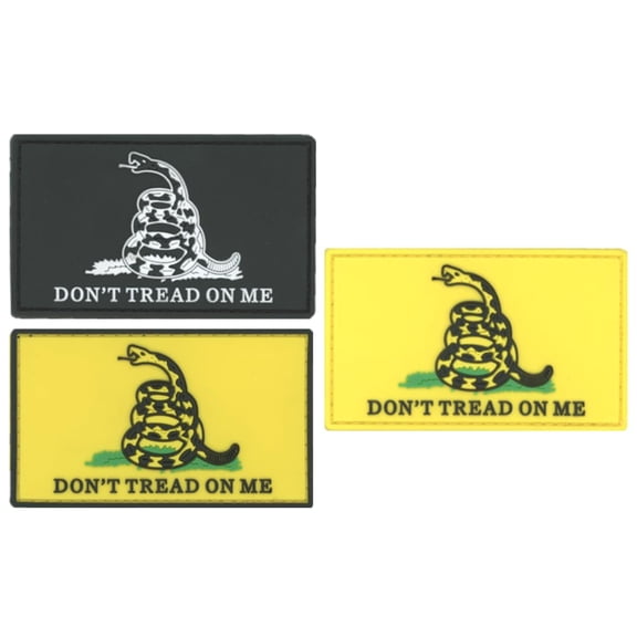 Hero's Pride Dont Tread on Me PVC Patch Set, Hook Backing, 3-3/8" x 2", Pack of 3
