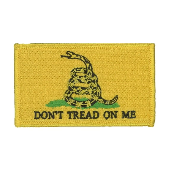 Hero's Pride "Don't Tread on Me" Patch, Gold with Gold Border, Hook Backing