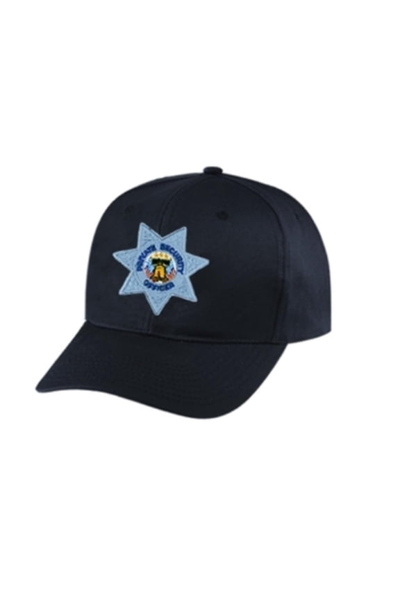 Embroidered Cap, Adjustable 6-Panel Cotton Twill, Navy with Silver Border