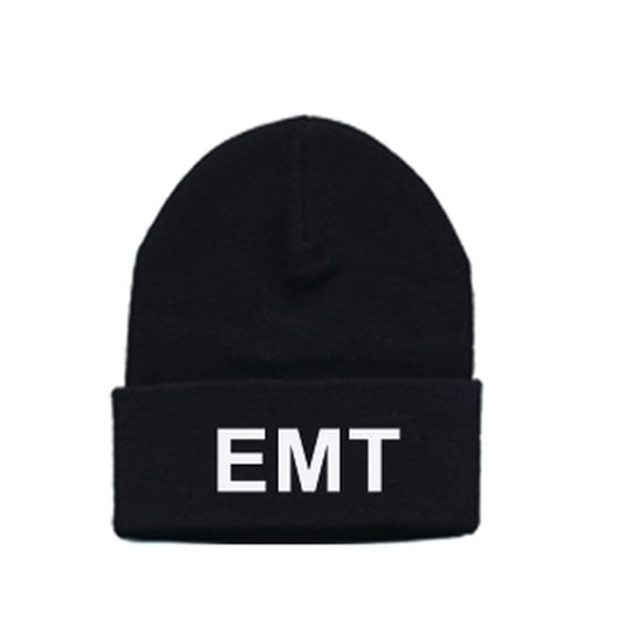 Hero’s Pride Embroidered Watch Cap, EMT, Black/White, One Size
