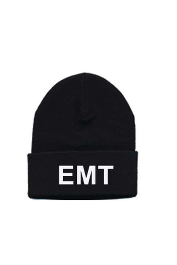 Heros Pride Embroidered Watch Cap, EMT, Black/White, One Size