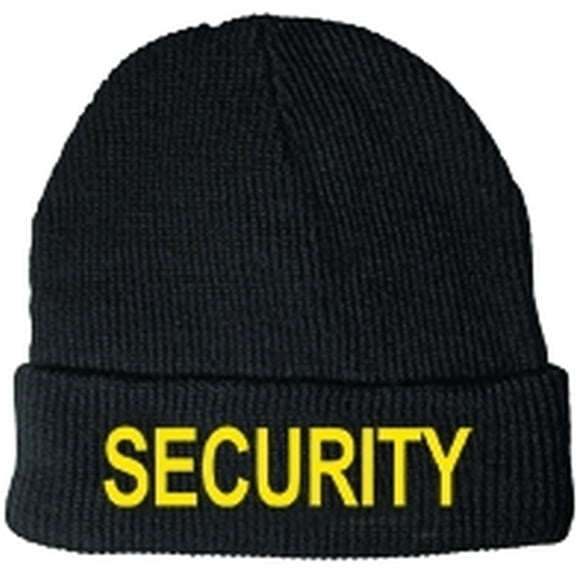Hero's Pride Embroidered Beanie Watch Cap - Fleece-Lined, Black with Gold Border, One Size
