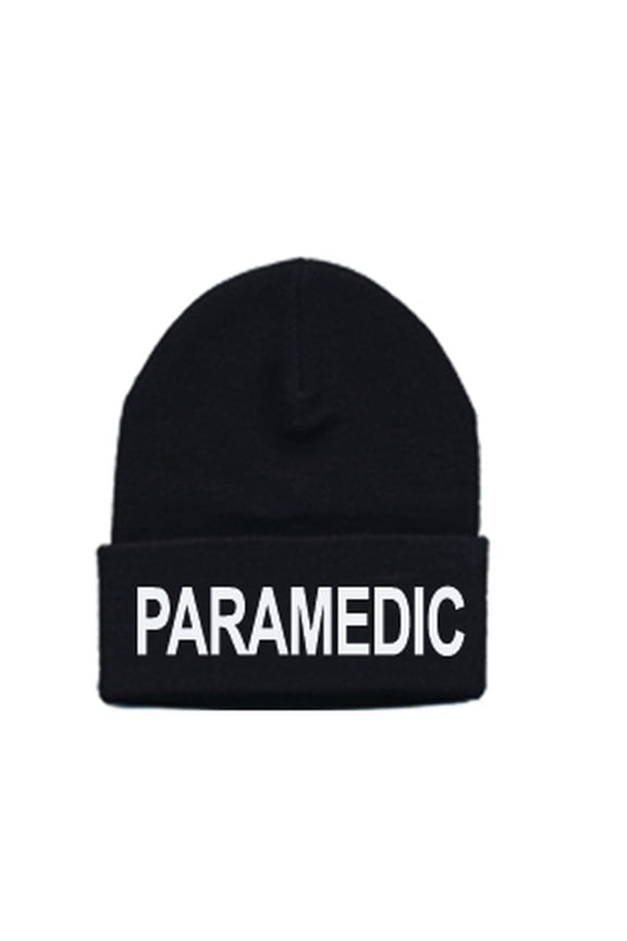 Heros Pride Embroidered Watch Cap, PARAMEDIC, Black/White, One Size
