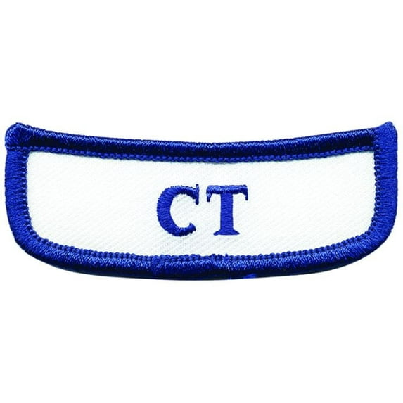 Hero’s Pride Georgia Rocker Patch – CT, White/Royal Blue, 2-5/8" x 1", Hook Backing