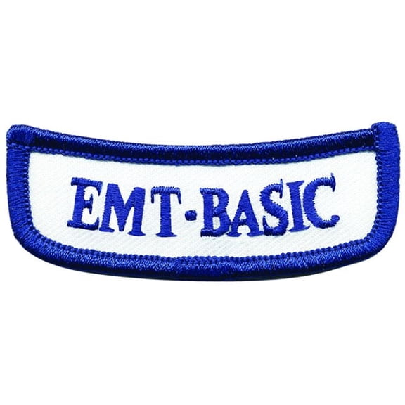 Hero’s Pride Georgia Rocker Patch – EMT-BASIC, White/Royal Blue, 2-5/8" x 1", Hook Backing