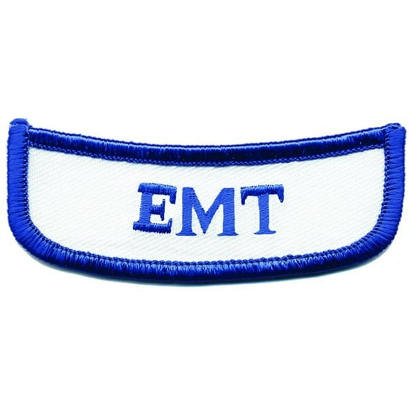 Hero’s Pride Georgia Rocker Patch – EMT, White/Royal Blue, 2-5/8" x 1", Hook Backing