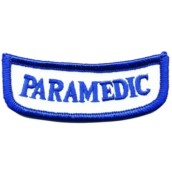 Hero’s Pride Georgia Rocker Patch – PARAMEDIC, White/Royal Blue, 2-5/8" x 1", Hook Backing