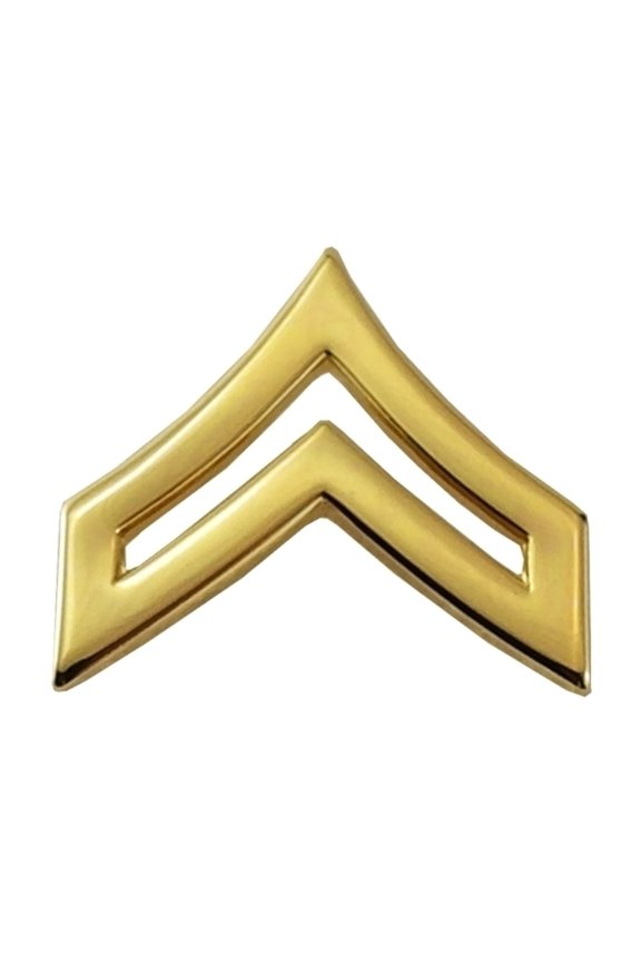 Hero’s Pride Mini CPL Chevron Pin – Pointed, Gold Finish, Pair, 3/4", Clutch Backs
