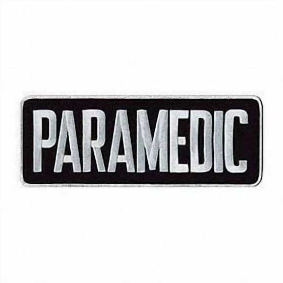 Heros Pride PARAMEDIC Back Patch, 11x4", White on Midnight Navy  Sew-On Backing