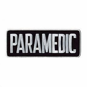 Heros Pride PARAMEDIC Back Patch, 11x4", White on Midnight Navy Sew-On Backing