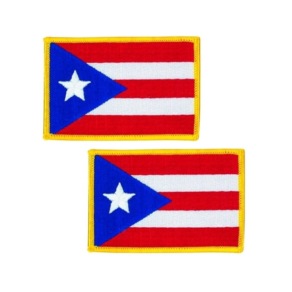 Hero’s Pride Puerto Rico Flag Patches – Full Color Embroidered – 3.375" x 2.25" – 2 Pack