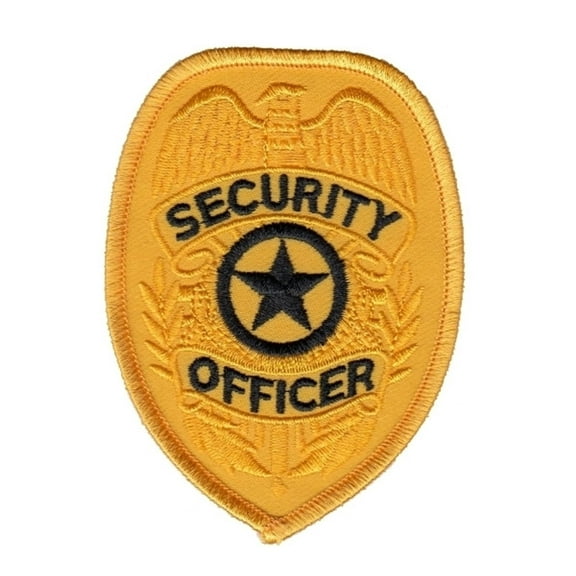Hero’s Pride SECURITY OFFICER Embroidered Patch – Gold with Black Text, Hook Back (2-3/8" x 3-1/4")