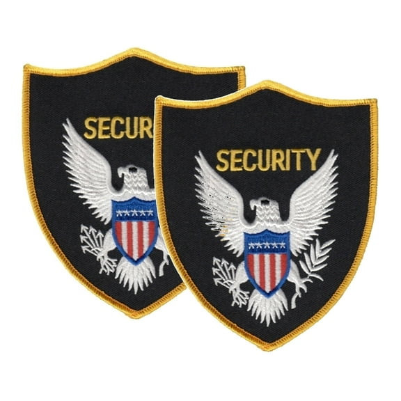 Heros Pride SECURITY Shoulder Patch  2 Pack, 4x5", Sew-On, Eagle Emblem