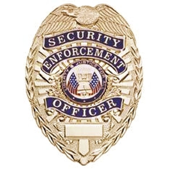 Hero's Pride Security Enforcement Officer Badge, Lightweight Pin and Safety Catch, 2.25" x 3.13", Unisex, Adult