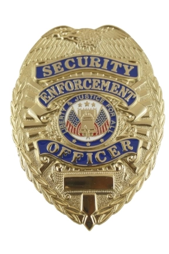 Hero’s Pride Security Enforcement Officer Badge, Gold, 5-Pc Pin Catch, 2.25"x3.125"