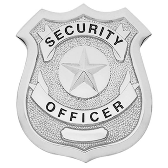 Hero's Pride Security Officer Badge, Silver Finish, Small Size (2-1/4" x 2-5/8")