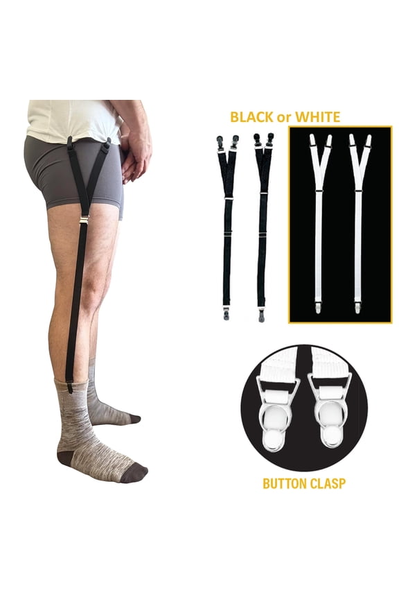 Hero’s Pride Shirt Holder Adjustable Y-Style Strap with Button Clasp, Black