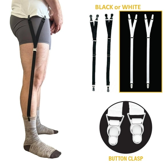 Hero’s Pride Shirt Holder Adjustable Y-Style Strap with Button Clasp, White