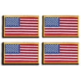 thumbnail image 1 of Hero’s Pride U.S. Flag Patch – Medium Gold Border, Sew-On Embroidered Emblem, 3 3/8" x 2" (Pack of 4), 1 of 4