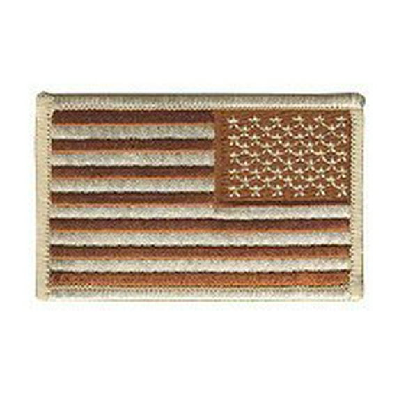 Hero's Pride U.S. Flag Patch, Reverse Orientation, Desert Colors, Hook Backing, 3-1/4" x 1-13/16"