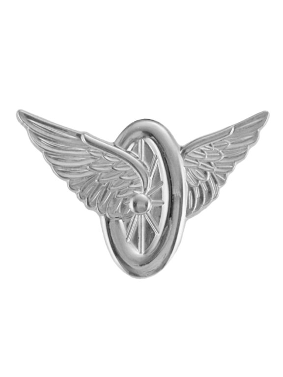 Hero’s Pride Wheel & Wings Lapel Pin, Silver Finish – 1-5/16" x 1", Pair