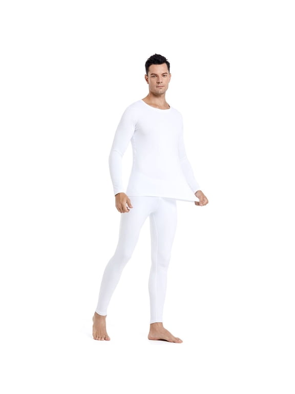 HeroBiker Men's Winter Thermal Top and Bottom with Fleece Lined Plus Size Set