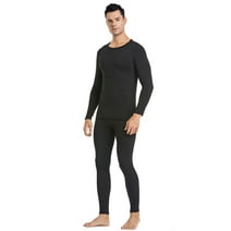 HeroBiker Men's Winter Thermal Top and Bottom with Fleece Lined Plus Size Set