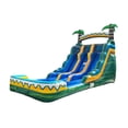thumbnail image 1 of HeroKiddo 15' Tropical Breeze Dual Lane Inflatable Water Slide with Blower and Pool,  Commercial Vinyl Blow Up Slide, 1 of 10