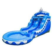 HeroKiddo Dolphin Commercial Grade Water Slide with Pool for Kids and Adults (with Blower)
