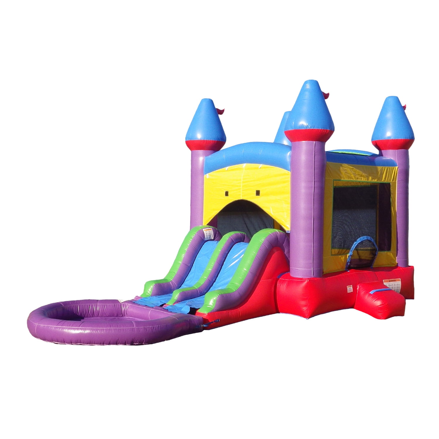 HeroKiddo Commercial Grade Bouncers: Jelly Bean Castle with Water Slide, Splash Pool, Wet Dry Combo, Inflatable