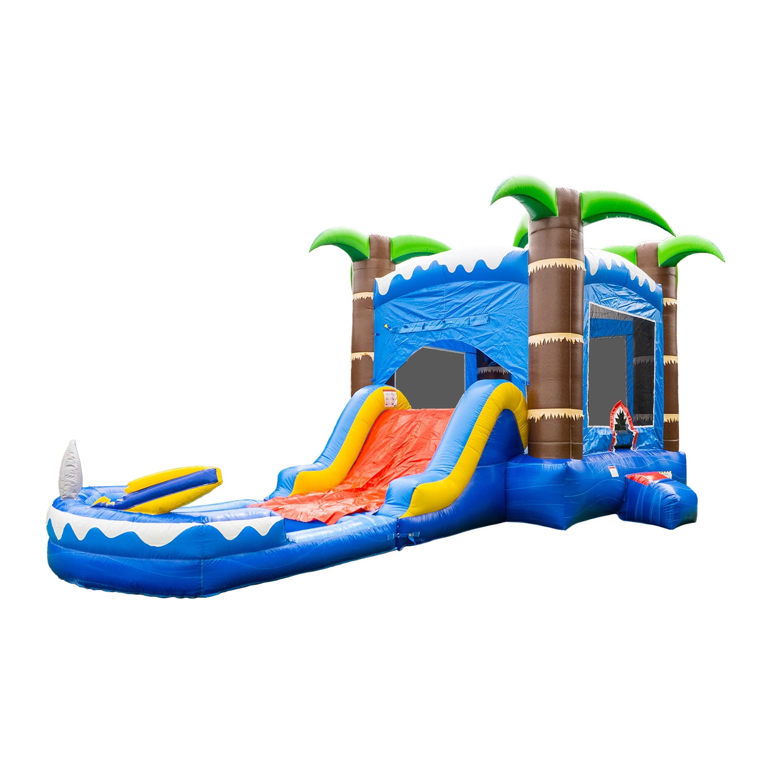 HeroKiddo 26FT Long Inflatable Water Slide Bounce House - Commercial Grade with Basketball Hoop, Backyard Wet Dry Fun