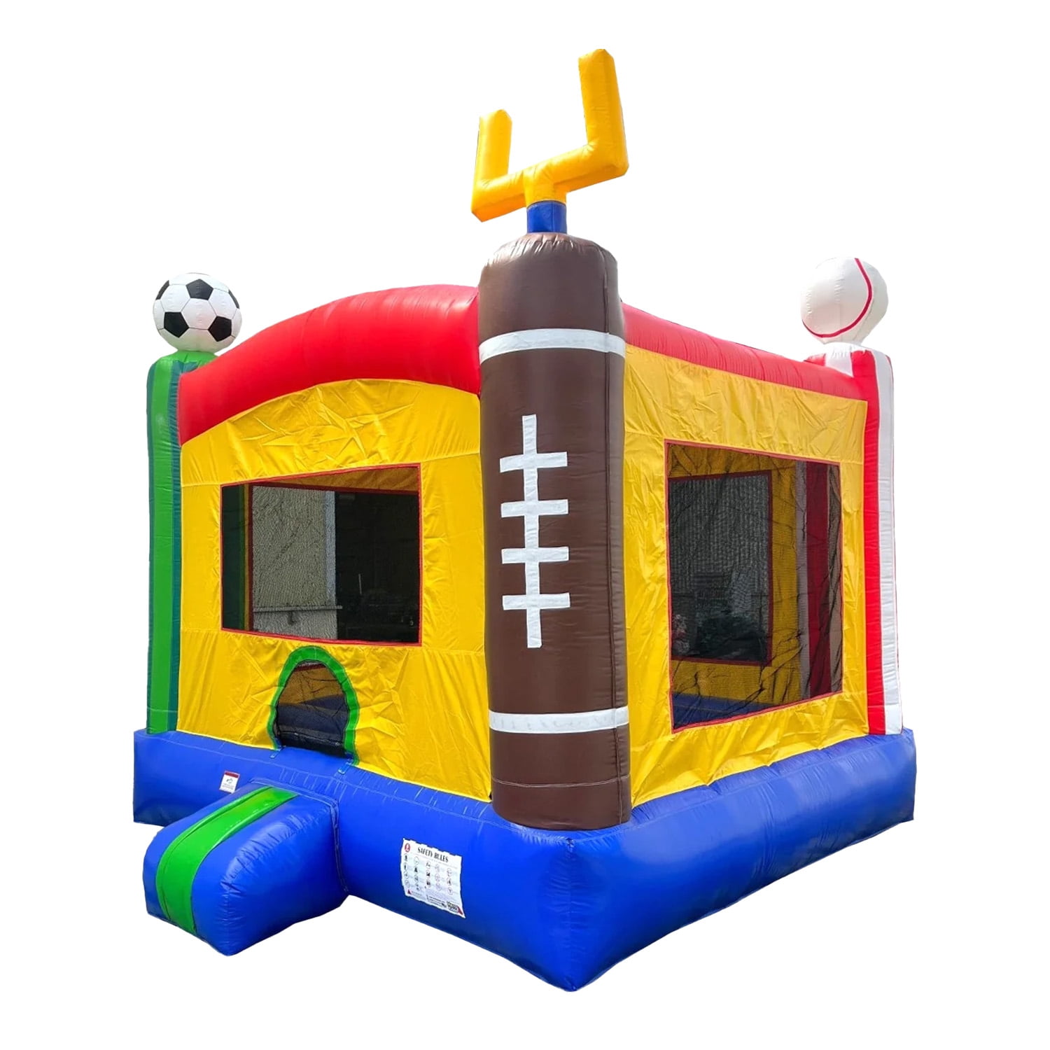 HeroKiddo Sports Commercial Grade Bounce House for Kids and Adults (with Blower), Basketball Hoop, Outdoor Indoor, Birthday Party, Rental Quality, Big Inflatable, All Seasons