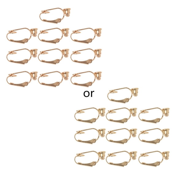 HeroNeo 10 Pieces Clip-on Earrings Converters with Post Non-Pierced Ears Jewelry Making