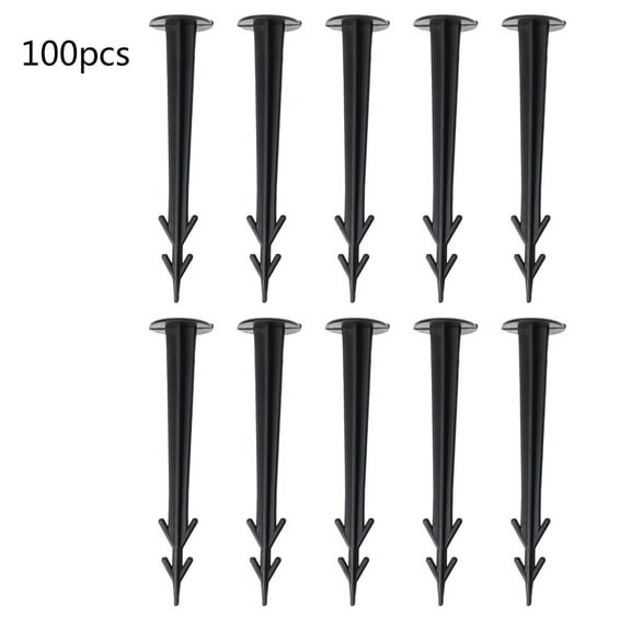 HeroNeo 100Pcs Plastic Garden Cover Cloth Securing Stakes Spikes Lawn Pins Pegs Sod Staples Anchoring Weed Fixing Landscape