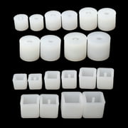 HeroNeo 20Pcs/set Resin Beads Molds with Hole Silicone Resin Epoxy Molds for Cabochon