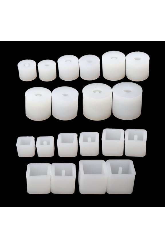 20Pcs/set Resin Beads Molds with Hole Silicone Resin Epoxy Molds for Cabochon