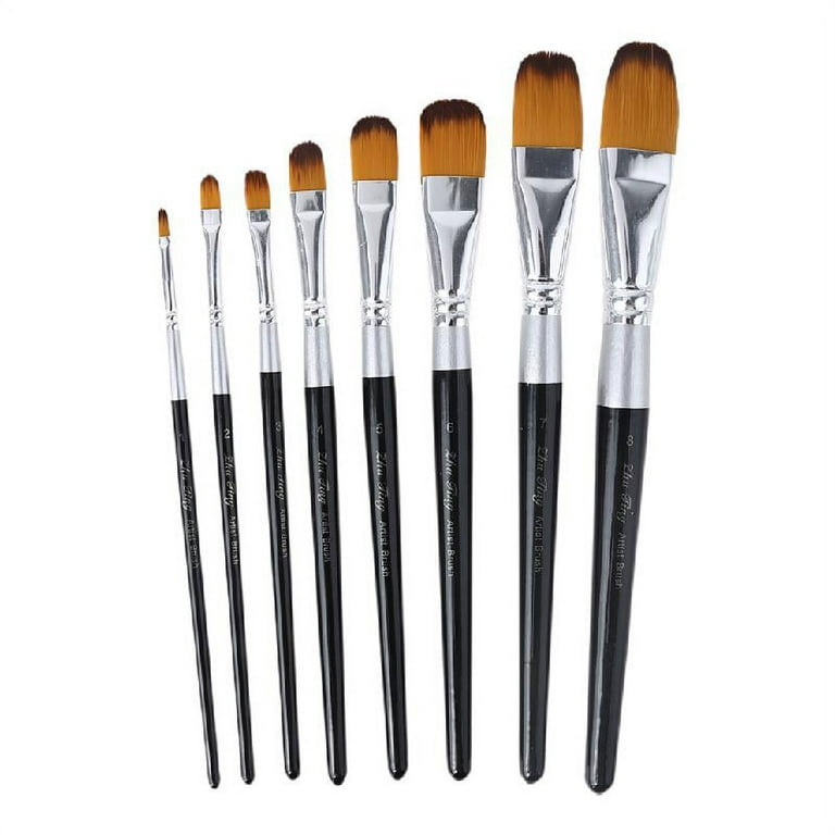 HeroNeo 8 PCS Filbert Brushes with for Case for Acrylic Oil Watercolor  Artist Professional Painting Kits with Synthetic Nylon Ti 