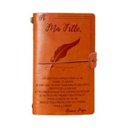 HeroNeo Advanced Elegant Handcrafted Diary Notebook Engraved Leather Journal Message Note Book to My Daughter Son Man Wife