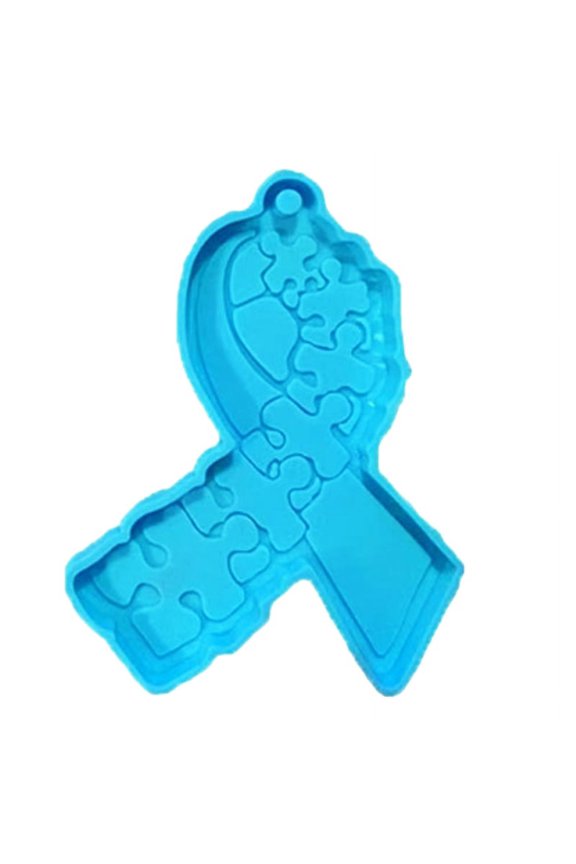 Awareness Ribbon Keychain Epoxy Resin Silicone Molds Pendant Charm Jewelry Casting Polymer Clay Keychain Making