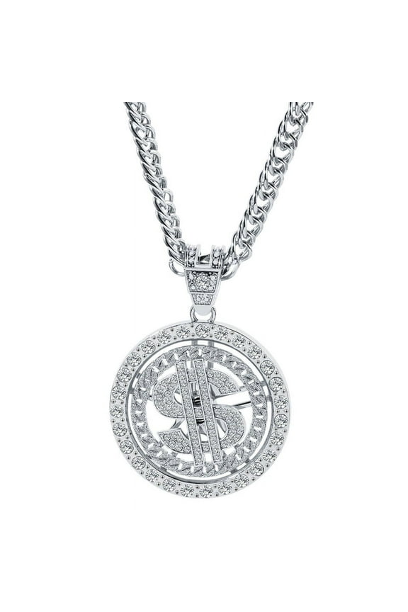 Big Money Necklaces Gold/Silver Chain with Dollar Sign Rhinestone Jewelry Gift